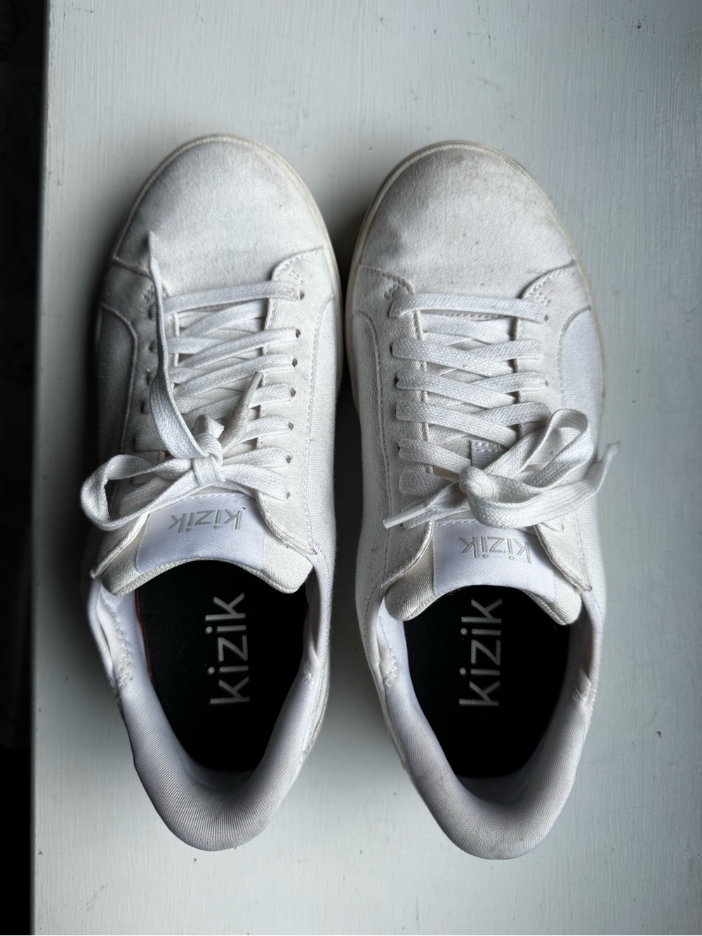 Kizik Women's White Lace-Up Casual Sneakers - Picture 6 of 8